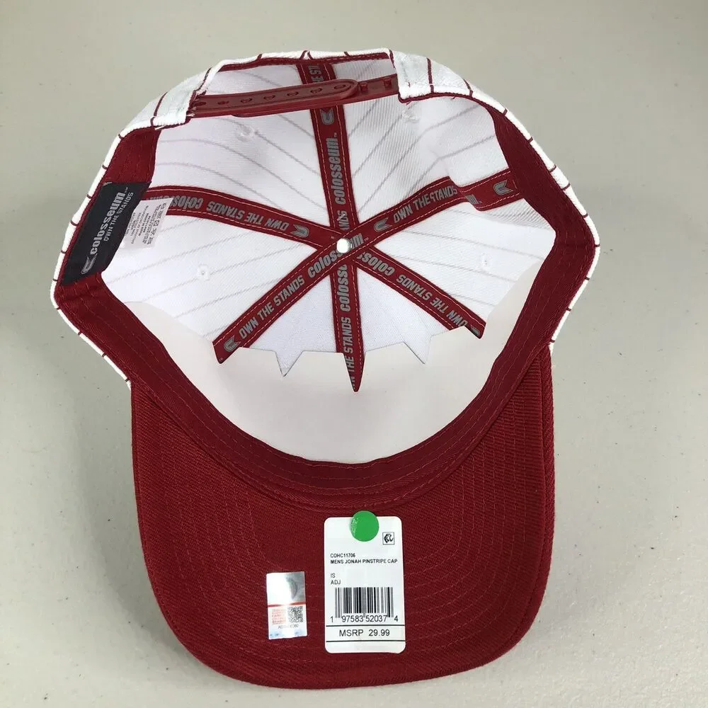 Iowa State Cyclones Hat Cap Snap Back White Red‎ Pinstripe NCAA Adjustable NWT